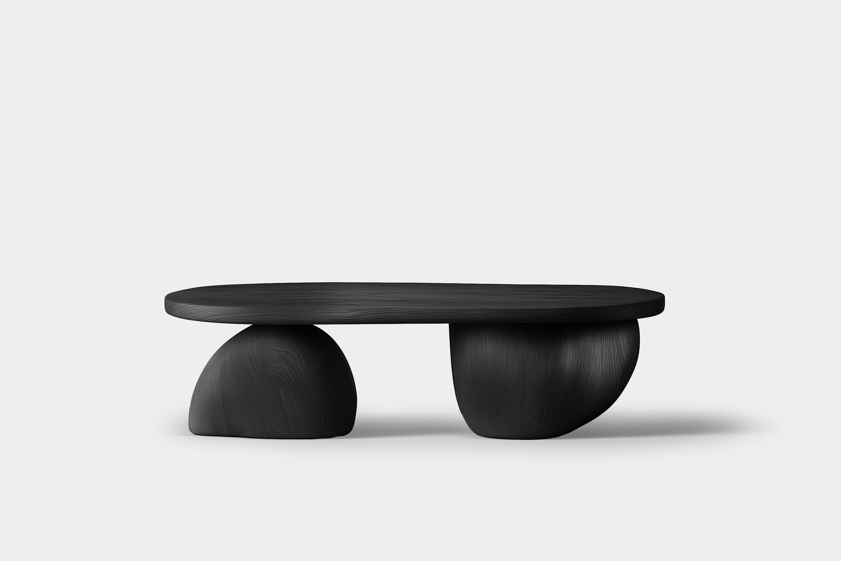 Mexican Cocktail Table Serie 69 – Sereno by NONO in Solid Wood with Pebble Legs For Sale