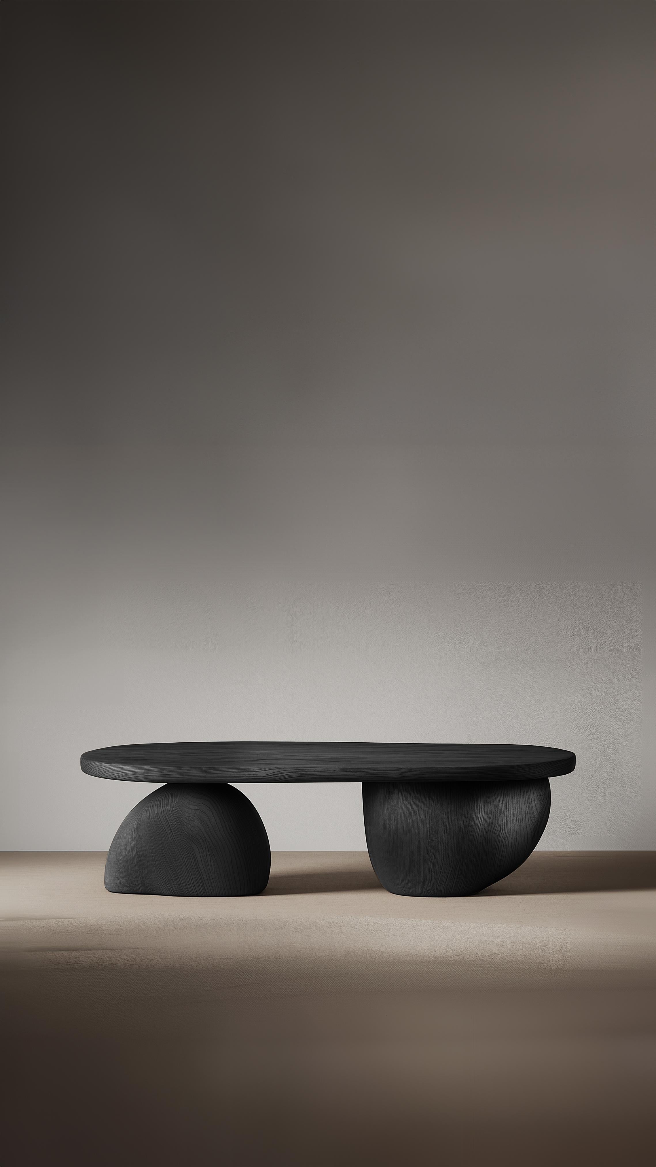 Contemporary Cocktail Table Serie 69 – Sereno by NONO in Solid Wood with Pebble Legs For Sale