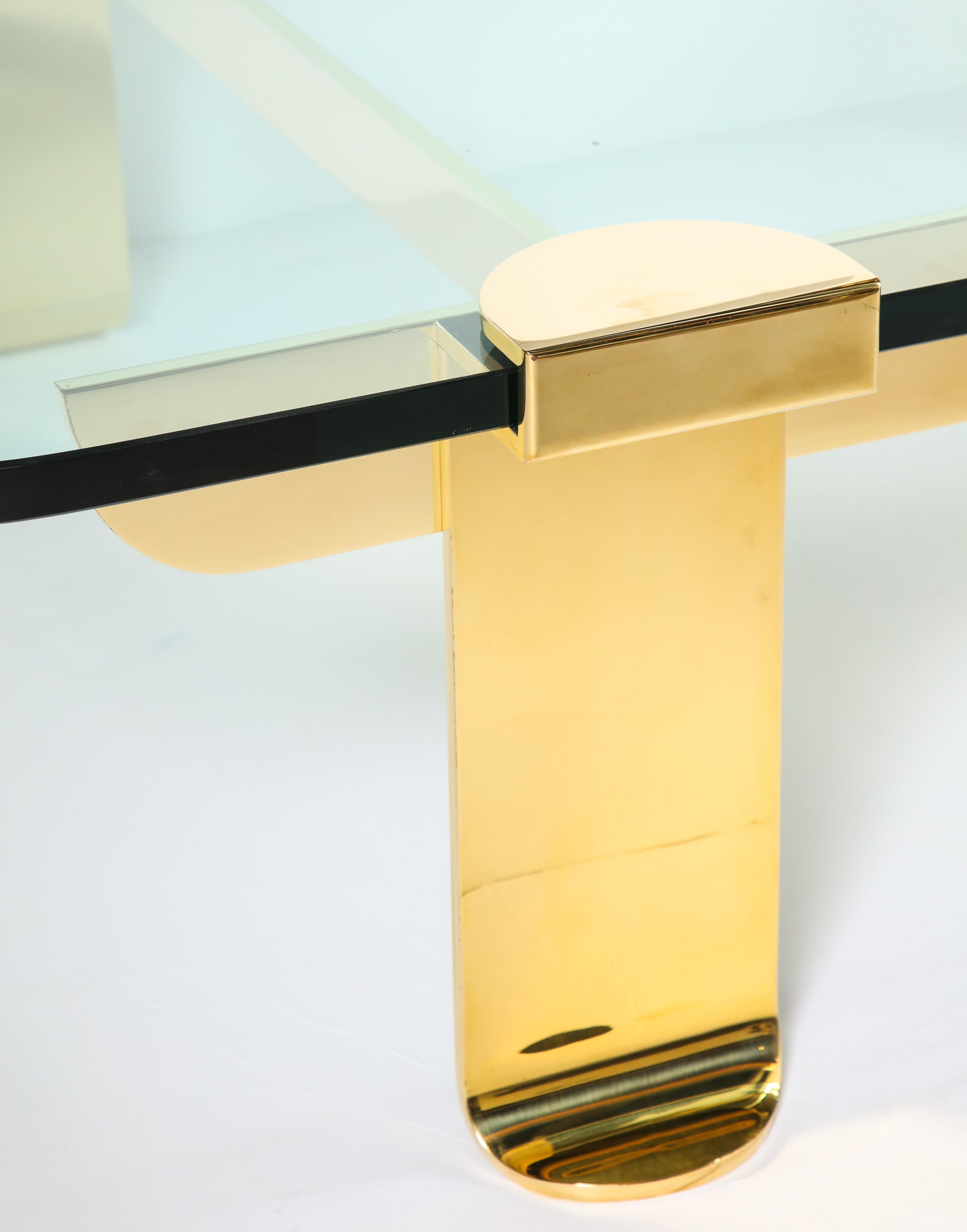 Cocktail Table, Solid Brass and Glass Sculpture Table, Italy, circa 1960 3