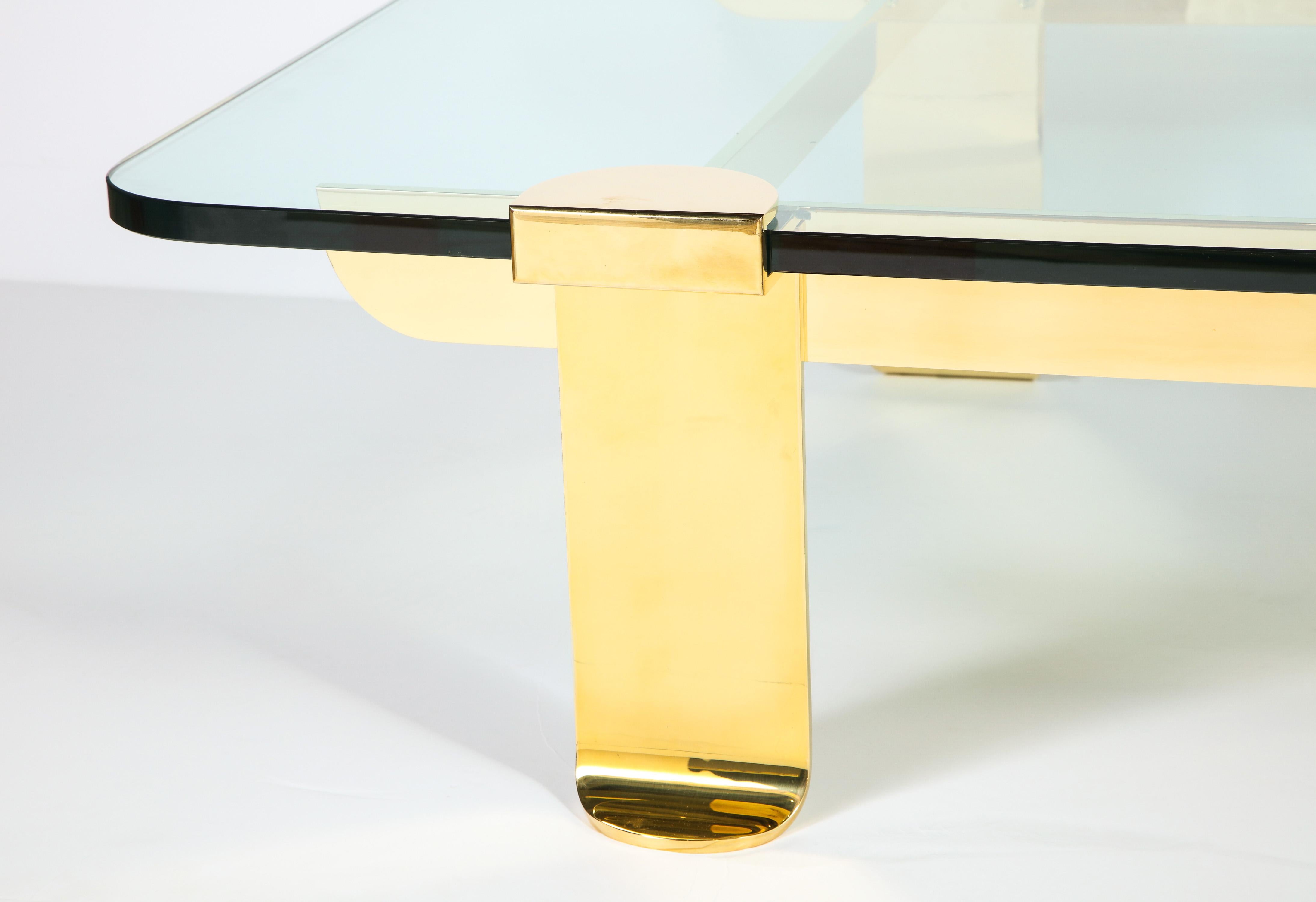 Mid-Century Modern Cocktail Table, Solid Brass and Glass Sculpture Table, Italy, circa 1960