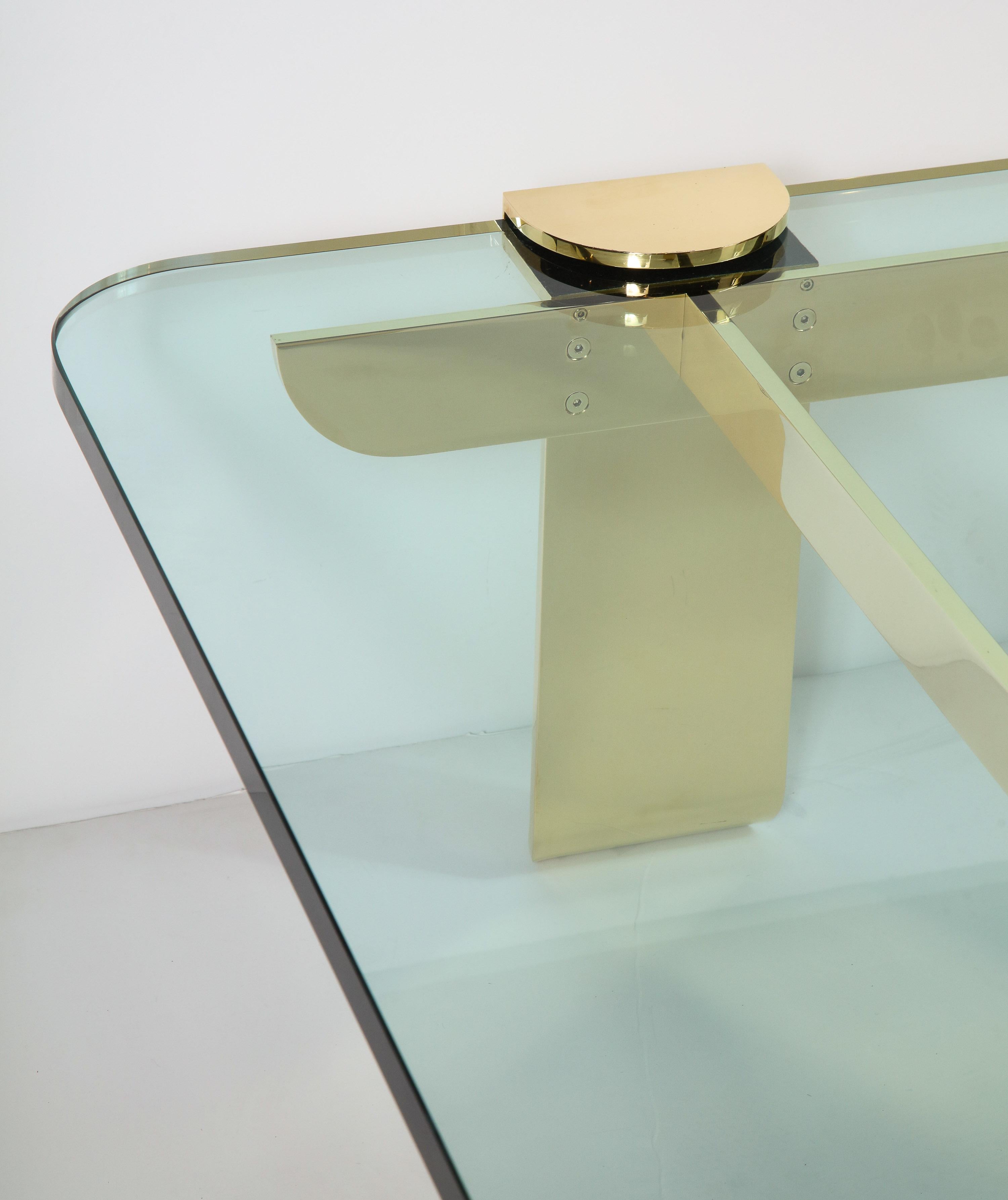 Cocktail Table, Solid Brass and Glass Sculpture Table, Italy, circa 1960 In Good Condition In New York, NY
