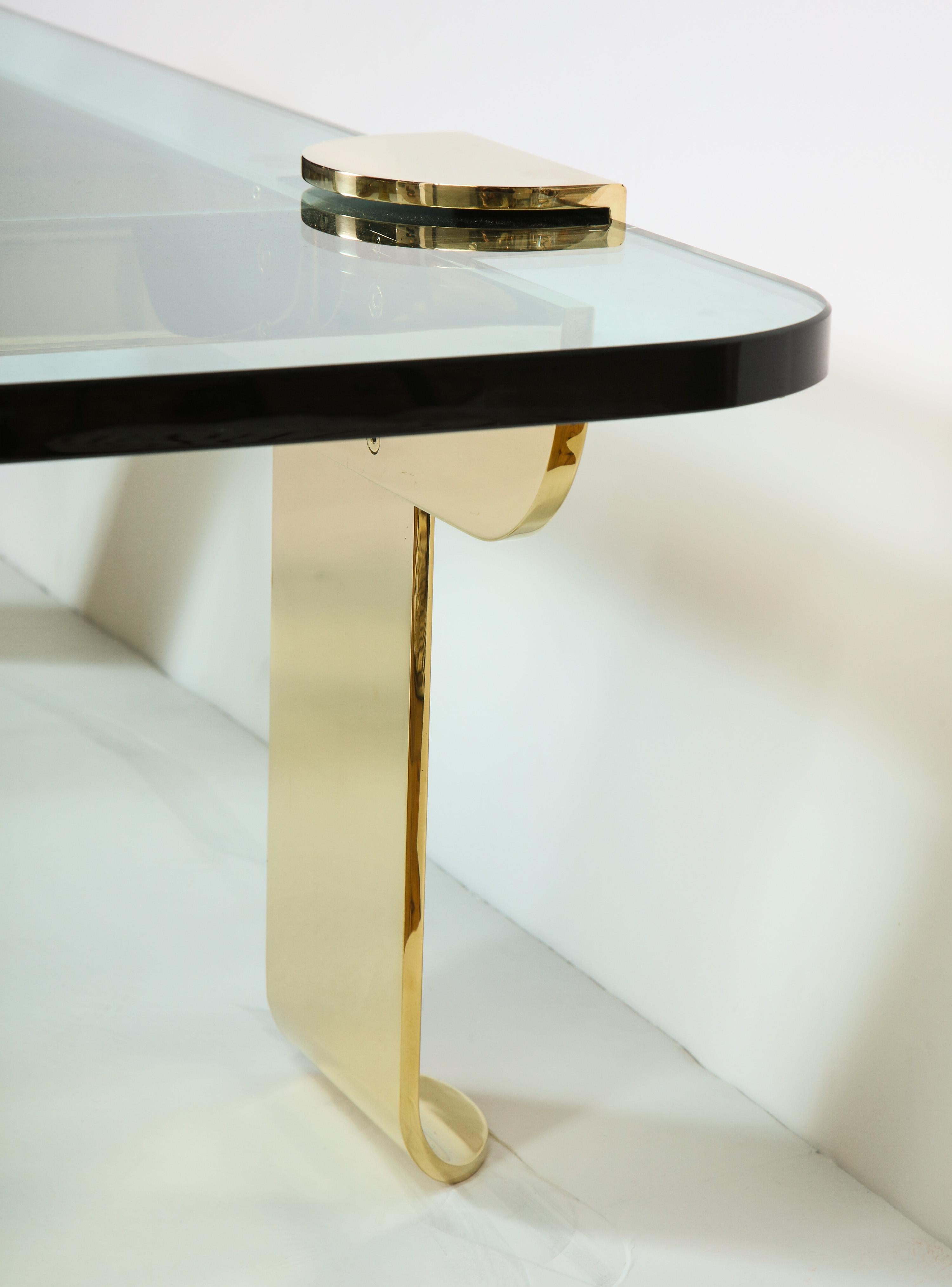 Cocktail Table, Solid Brass and Glass Sculpture Table, Italy, circa 1960 2