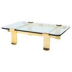 Cocktail Table, Solid Brass and Glass Sculpture Table, Italy, circa 1960
