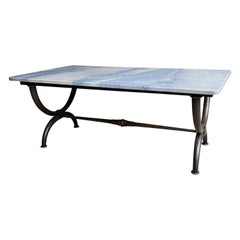 Cocktail Table with Blue Stone Top, France, 1950's