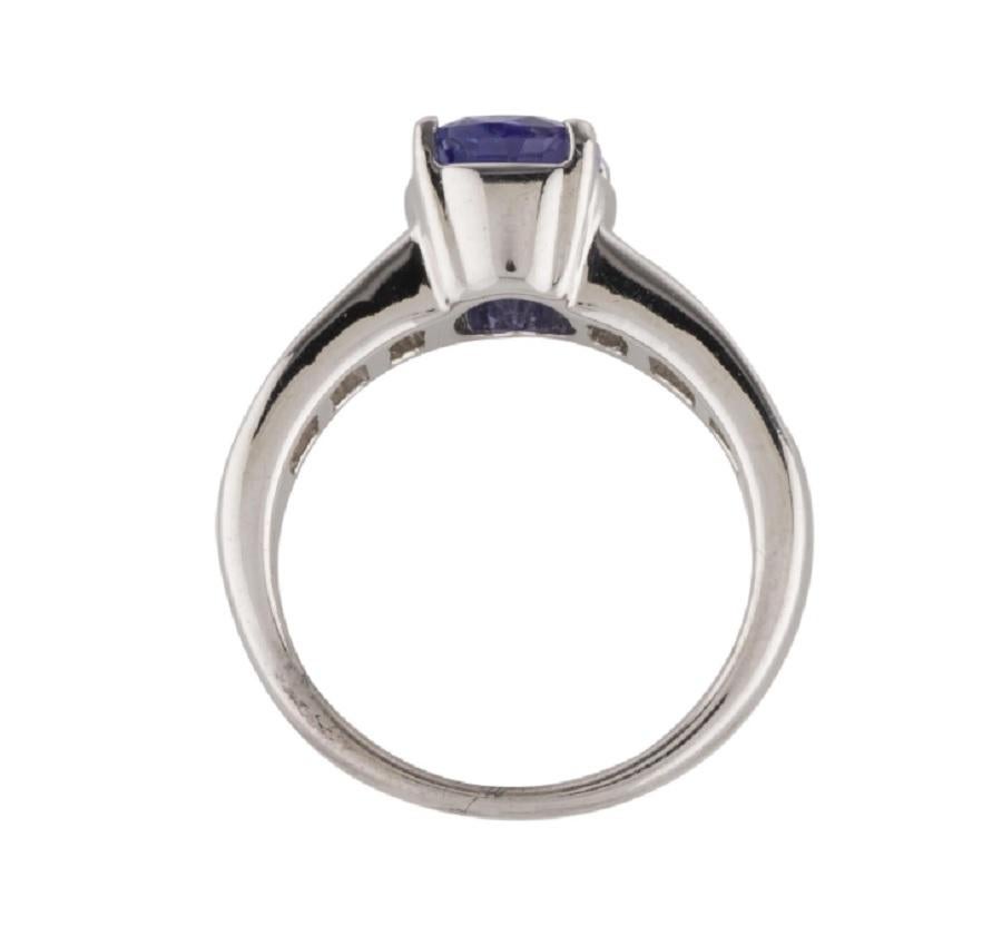 Women's or Men's Cocktail Tanzanite and Diamond 18k Ring For Sale