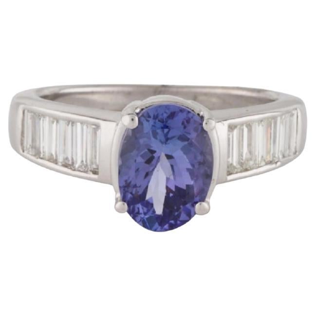 Cocktail Tanzanite and Diamond 18k Ring For Sale