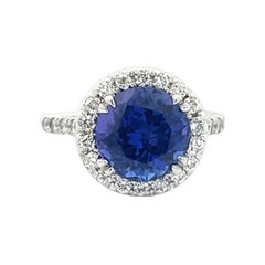 Bague cocktail tanzanite et diamant blanc 4,97 carats  Or blanc 14K