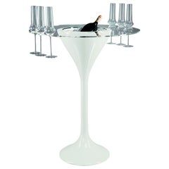 Grande table à cocktail avec porte-verre LDPE, utilisation intérieure, Italie