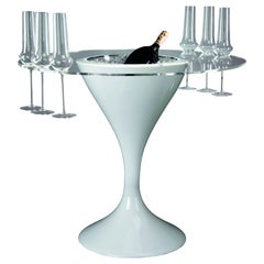 Petite table à cocktail avec porte-verre LDPE, utilisation intérieure, Italie