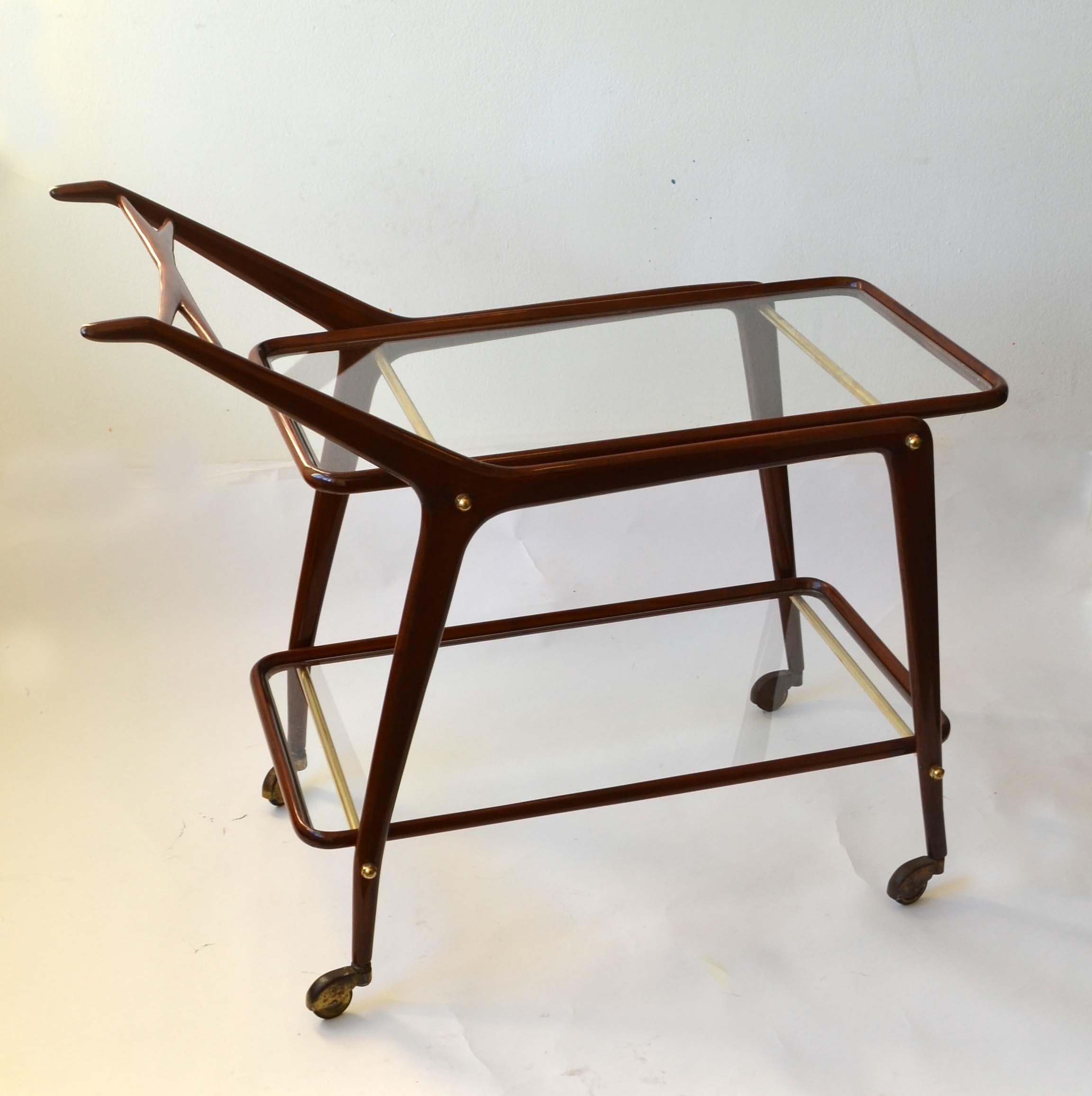 Italian Cocktail Trolley by Cesare Lacca, Cassina, Italy, 1950's