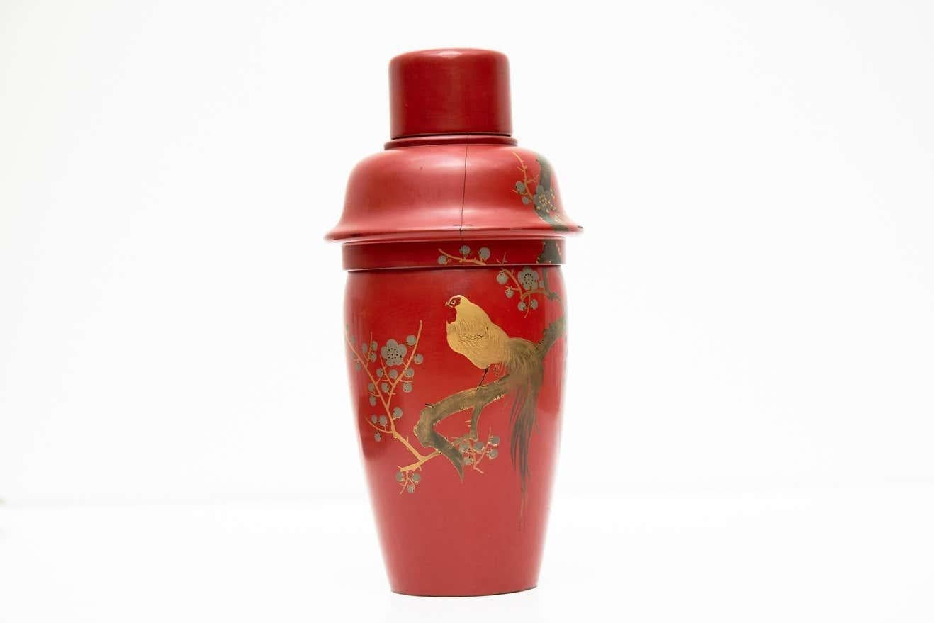 Juego de Cóctel Urushi Japonés Lacado Rojo de Inglaterra, circa 1910 en venta 5