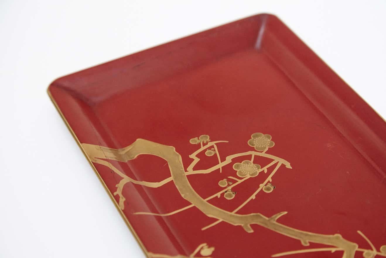 Cocktail Urushi Japanese Red Lacquered Set from England, circa 1910 For Sale 6
