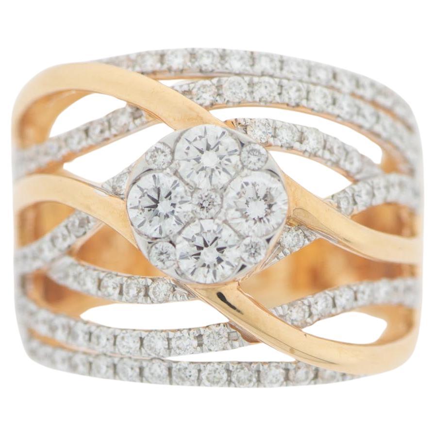 Cocktailring 1.45ct. Brilliants 18k White and Rose Gold