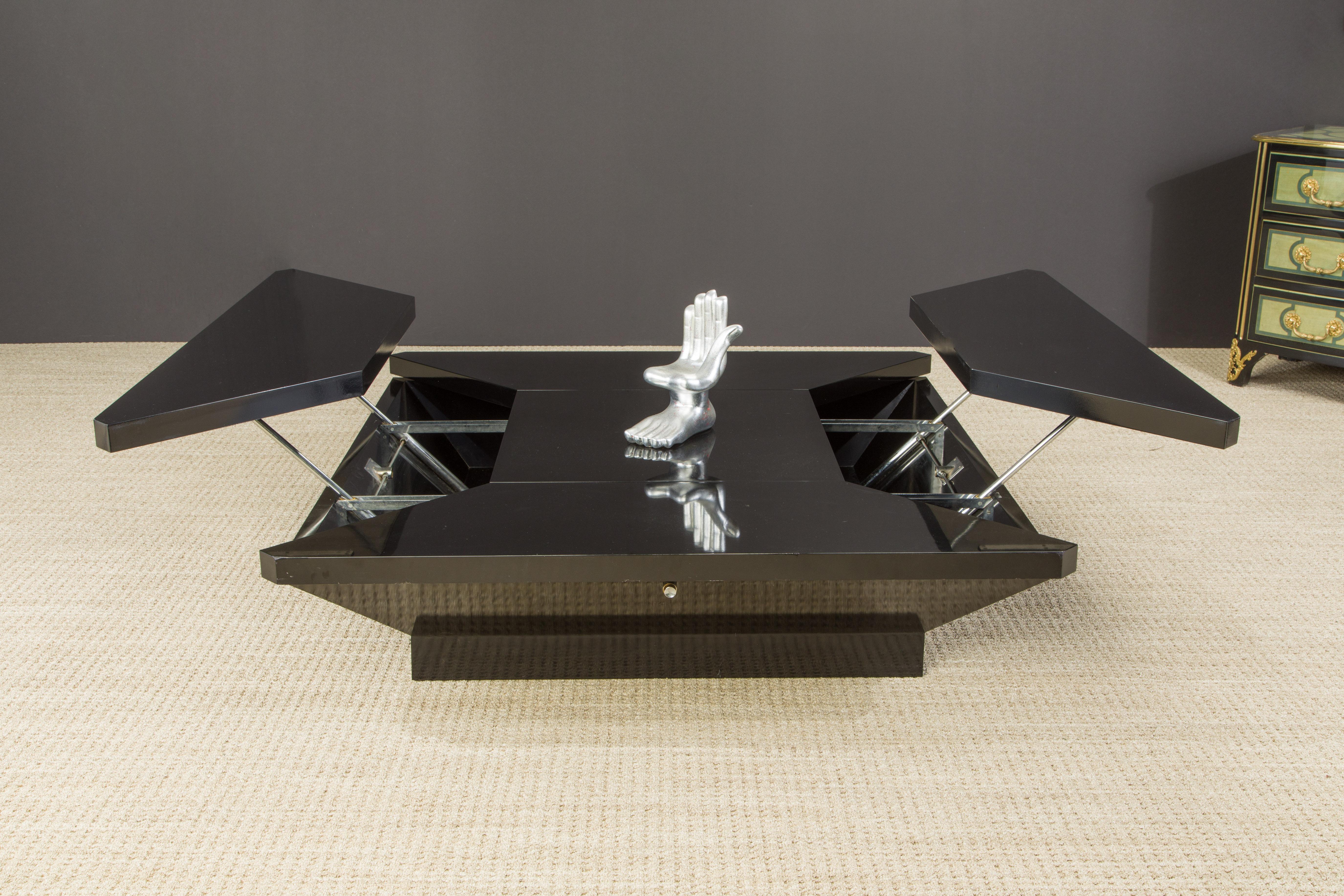 Moderne Table de cocktail/de salle à manger convertible 'Coclea' de la Maison Jansen, vers 1970 en vente