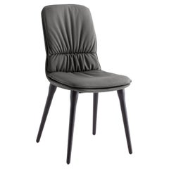 Sedia Coco in pelle antracite e Oak Oak scuro di Morica Design