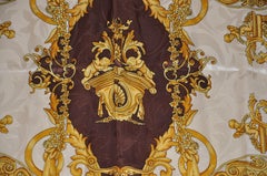 Coco Brown & Gold "Collection Of Cupids" Silk Scarf