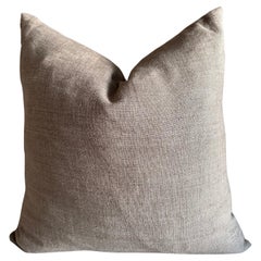 Coco Brown Linen Pillow with Down Insert