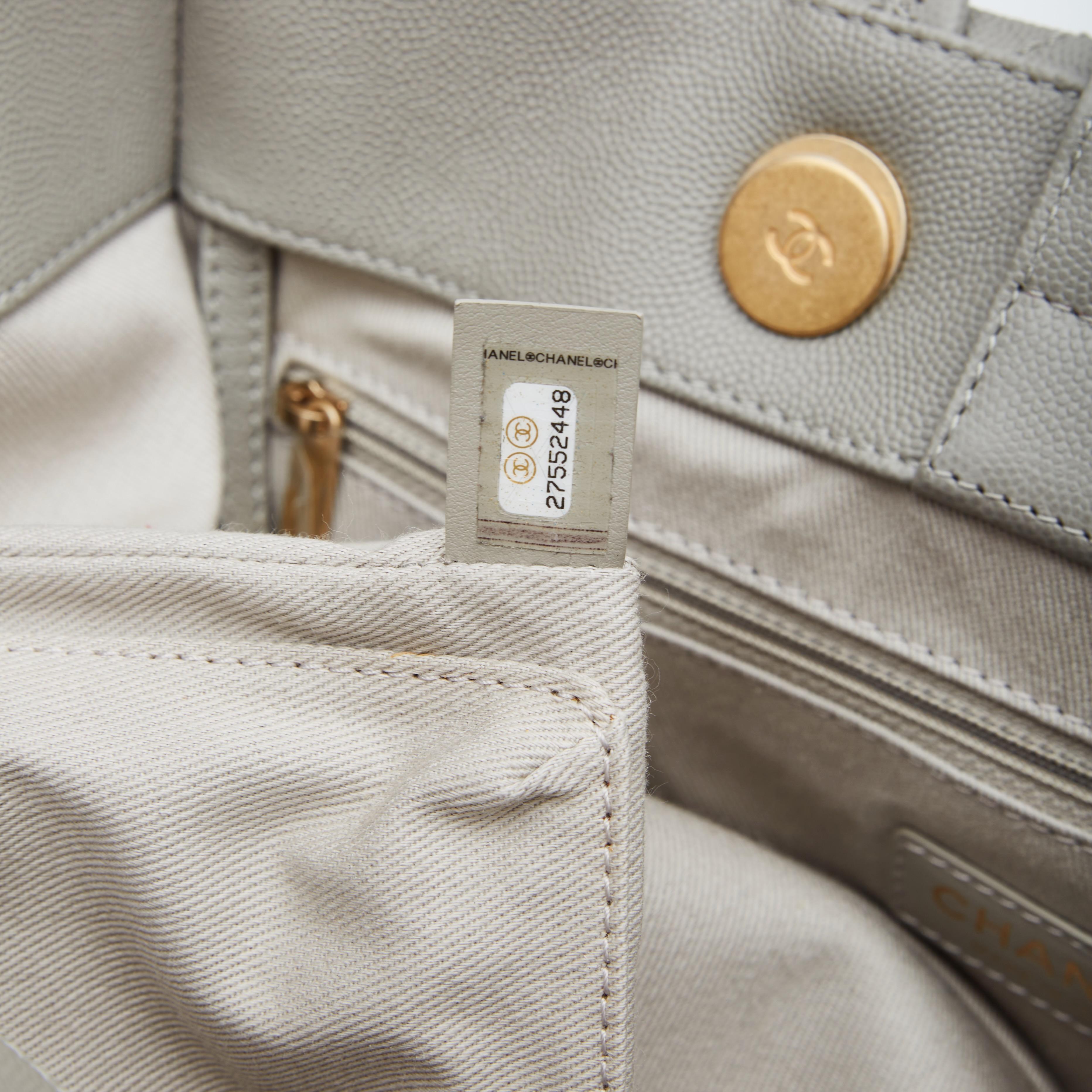 Coco Caviar Quilted Medium Coco Handle Shopping Tote Grey (2019) 1