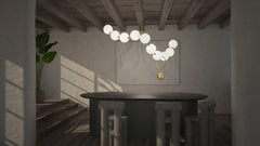 Coco Chandelier, Configuration 01 in Aged Brass by Larose Guyon