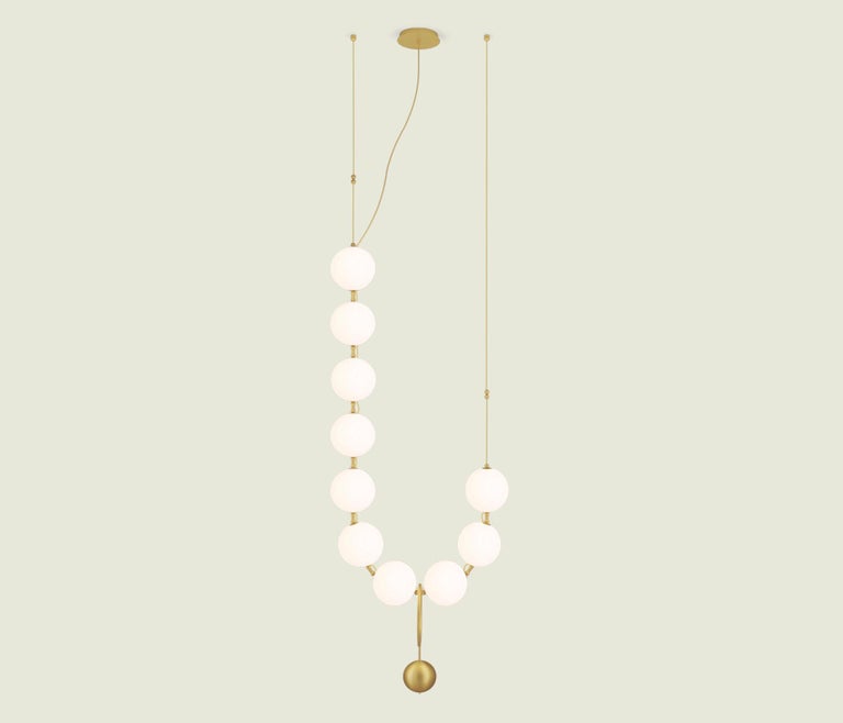 Modern Coco Chandelier, Configuration 04 in Aged Brass by Larose Guyon For Sale