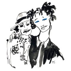Coco Chanel and Willow Smith, Gouache and Watercolor on Archival Paper
