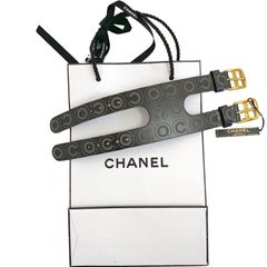Coco CHANEL Black Leather Cuff