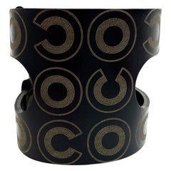 Coco CHANEL Black Leather Cuff