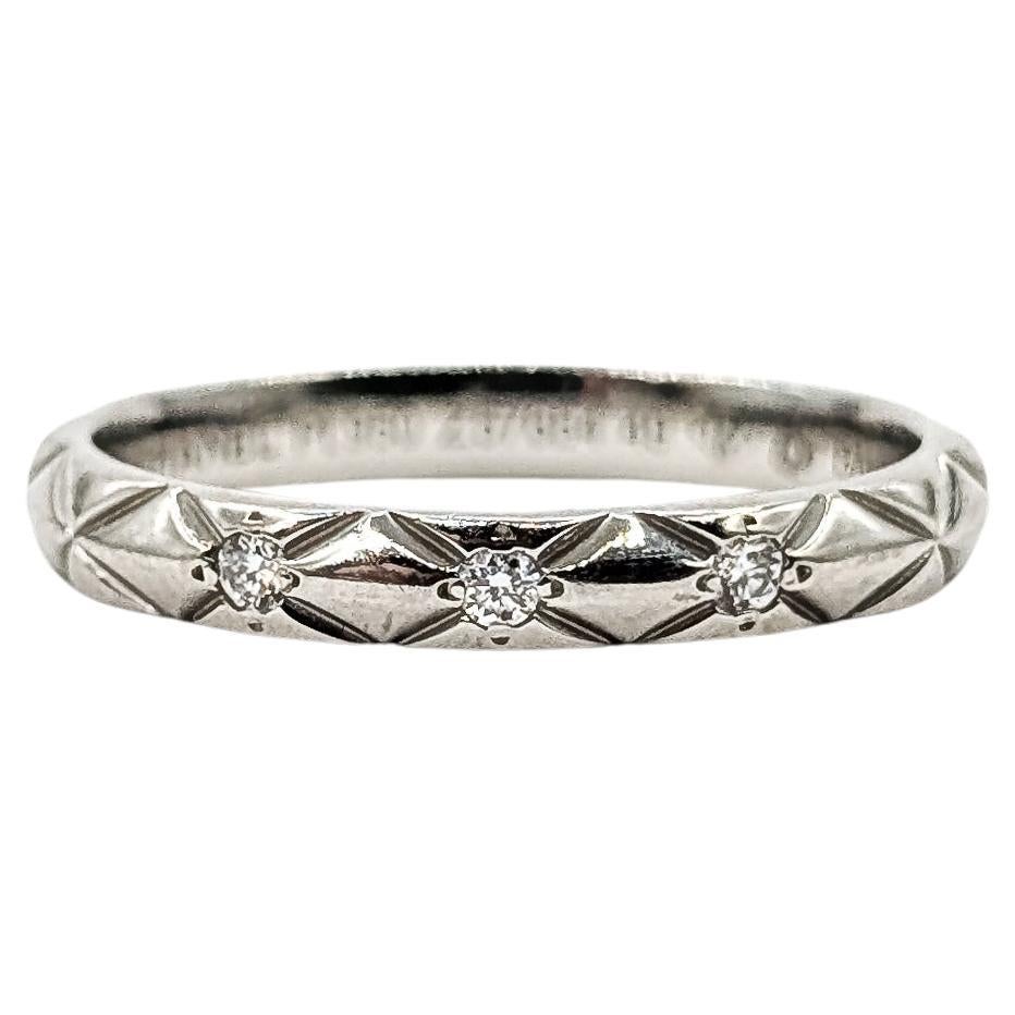 Coco Chanel Diamond Band Ring in Platinum For Sale