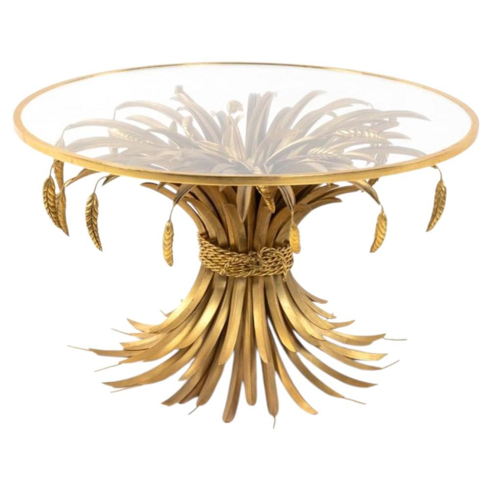 Coco Chanel gold French coffe Table by Robert Goossens Ca. 1970
