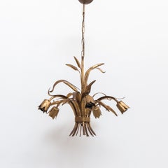 Coco Chanel Gold Leaf ‘Sheaf of Wheat’ Chandelier by Maison Baguès, France