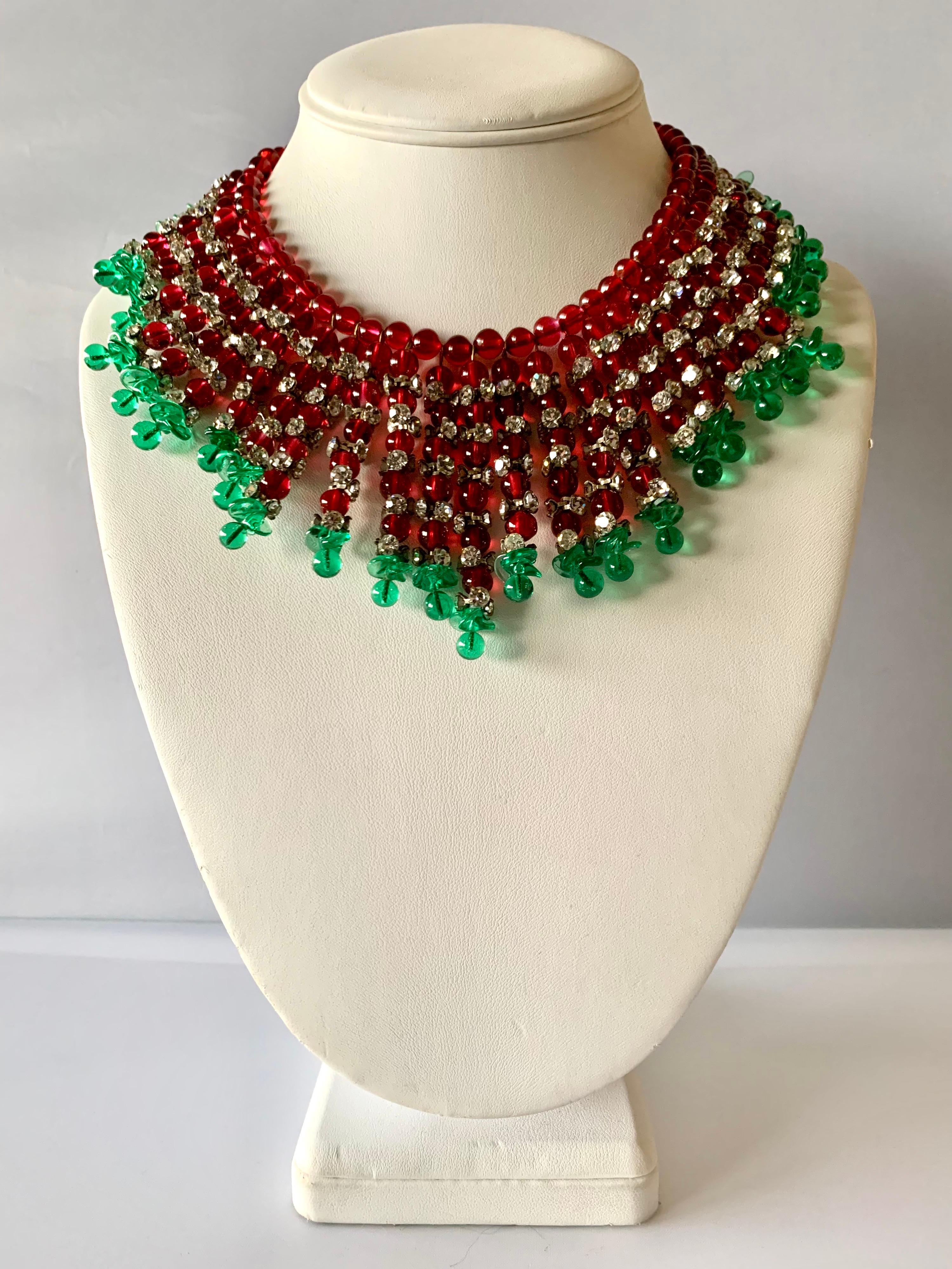 red and green necklace