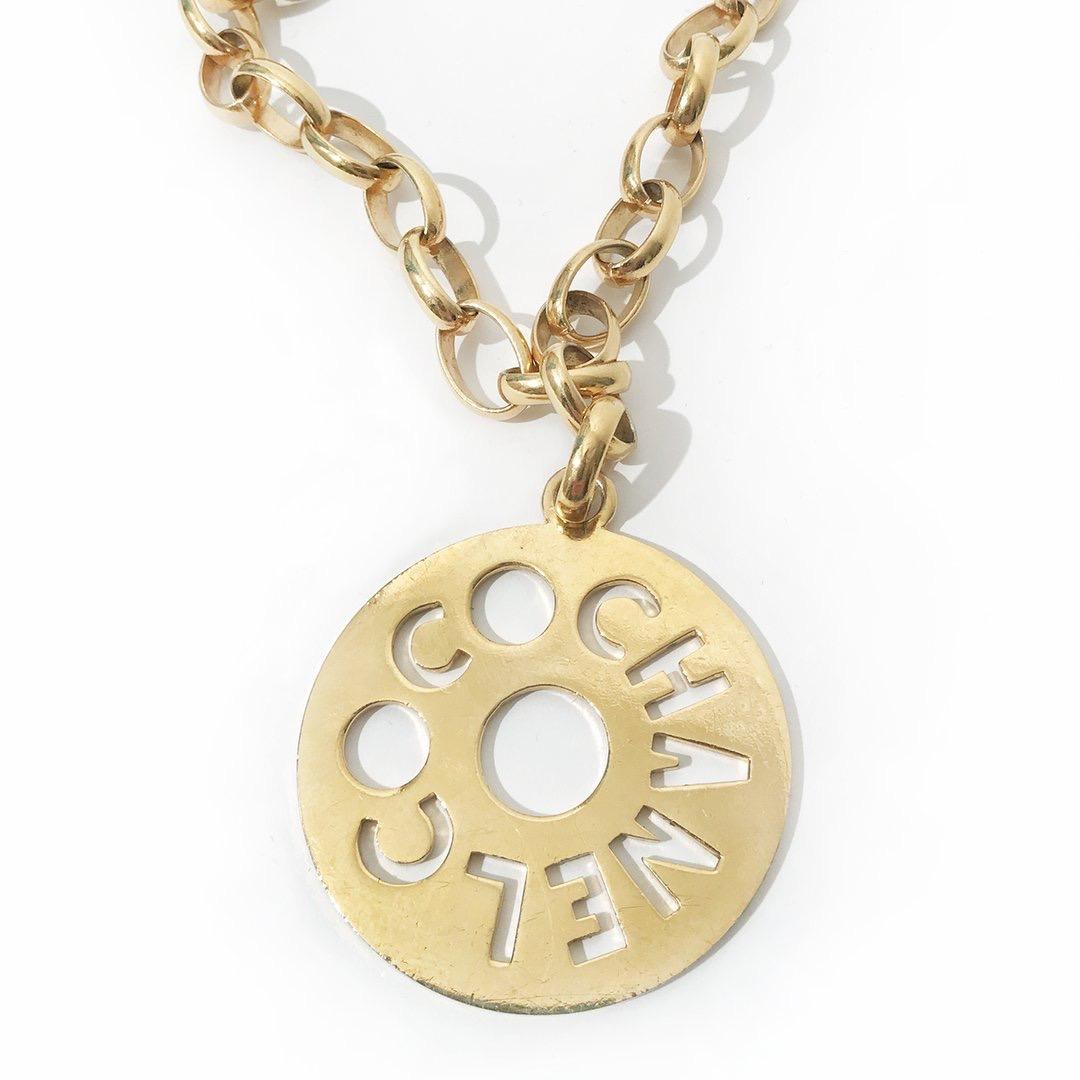 Vintage COCO medallion necklace by Chanel
Gold-tone hardware
