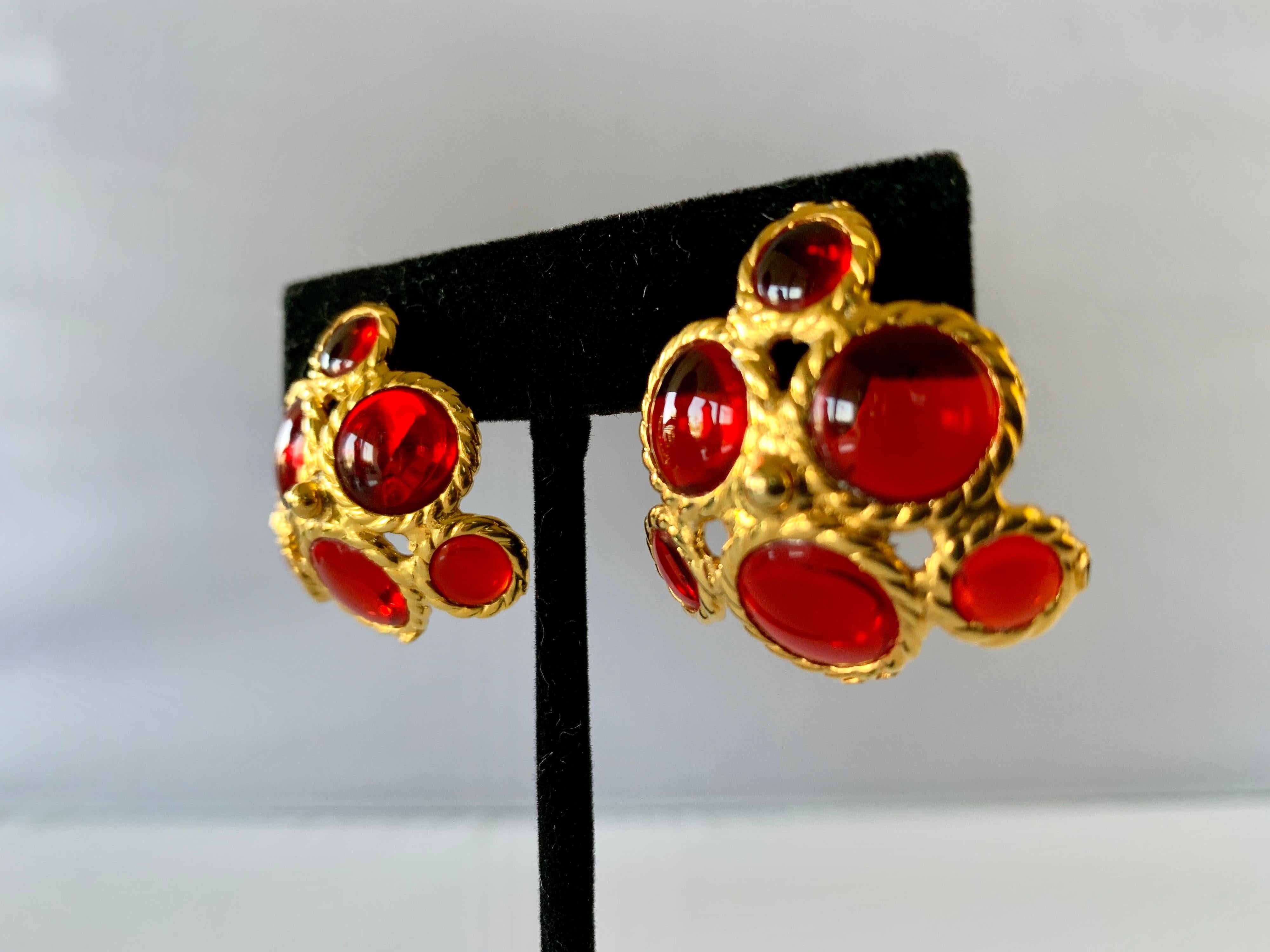 Vintage Coco Chanel Haute Couture statement earrings - comprised out of 