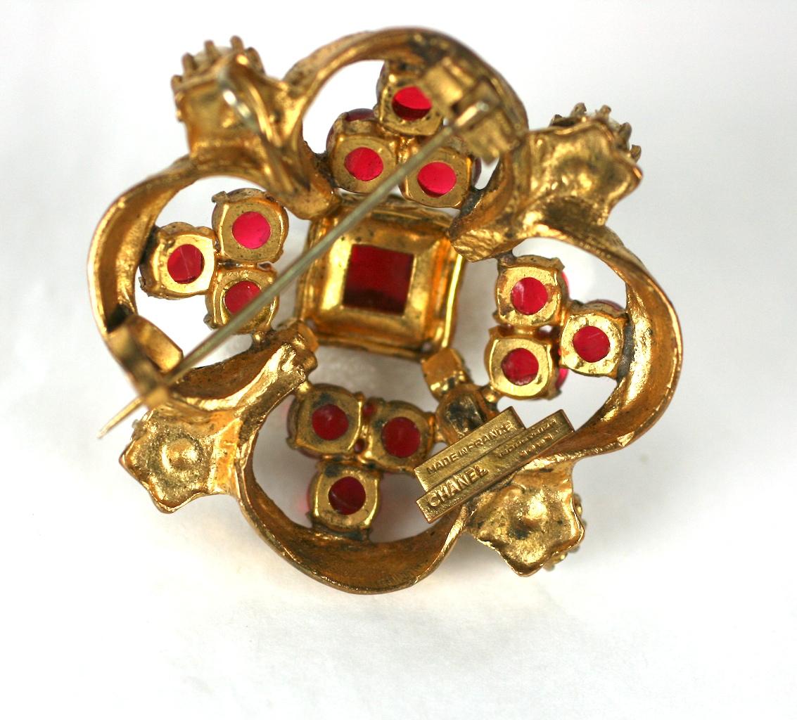  Coco Chanel Medieval Style Quatrefoil Brooch In Excellent Condition For Sale In New York, NY