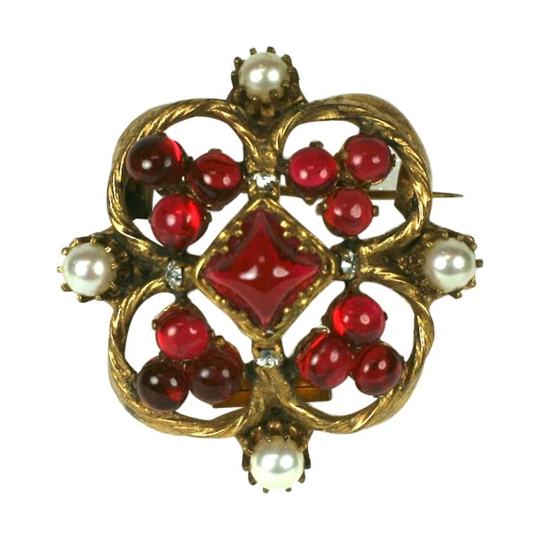  Coco Chanel Medieval Style Quatrefoil Brooch For Sale