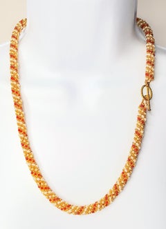 Couture CocoChanelRousselet ArtDeco GlassBeads TriColor Torsade Necklace