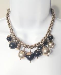 Couture 1920s CocoChanelEra Rousselet Pearlescent Pendants SilverChain Necklace