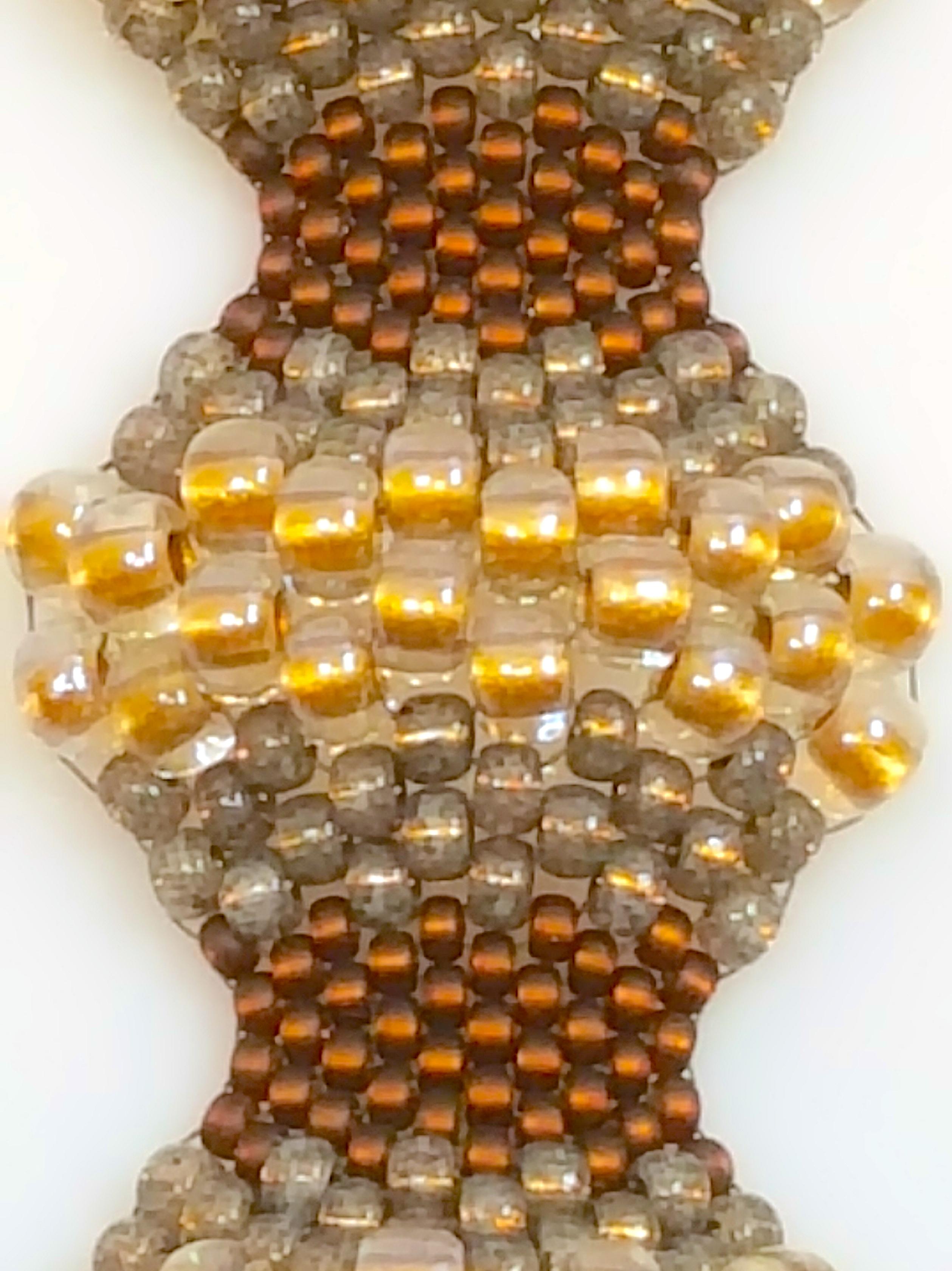 Bracelet et sautoir Couture des années 1920 Chanel Rousselet Hearts Camellia en verre métallique en vente 5