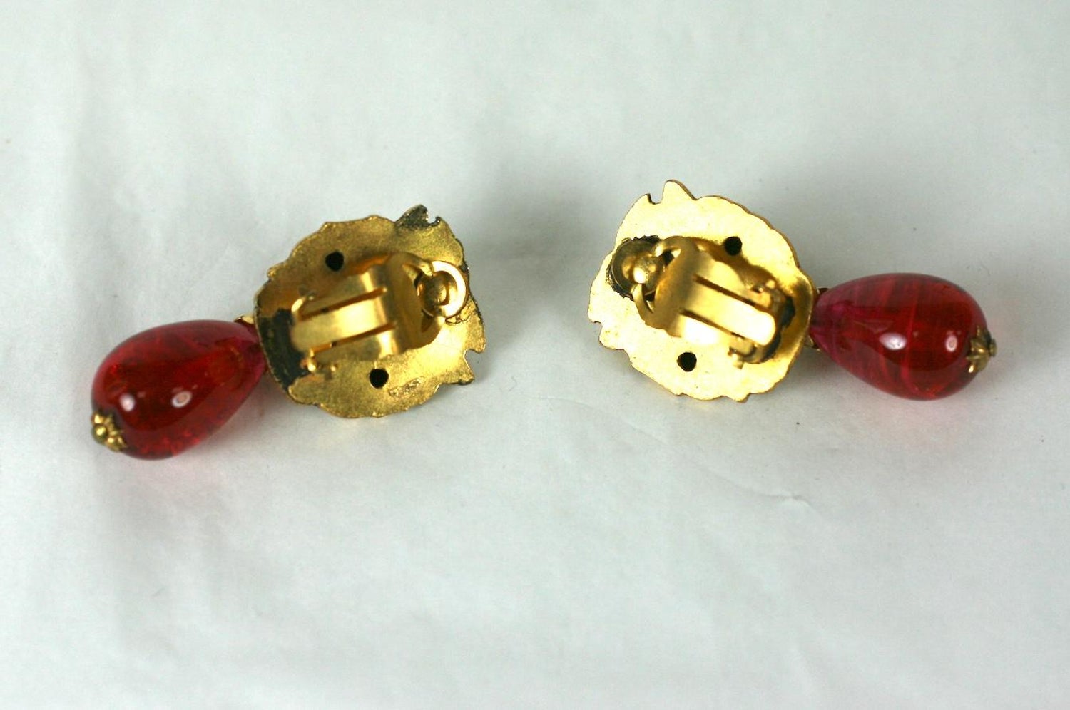 Coco Chanel Lion Head Ruby Drop Earrings For Sale at 1stDibs | chanel ruby  earrings