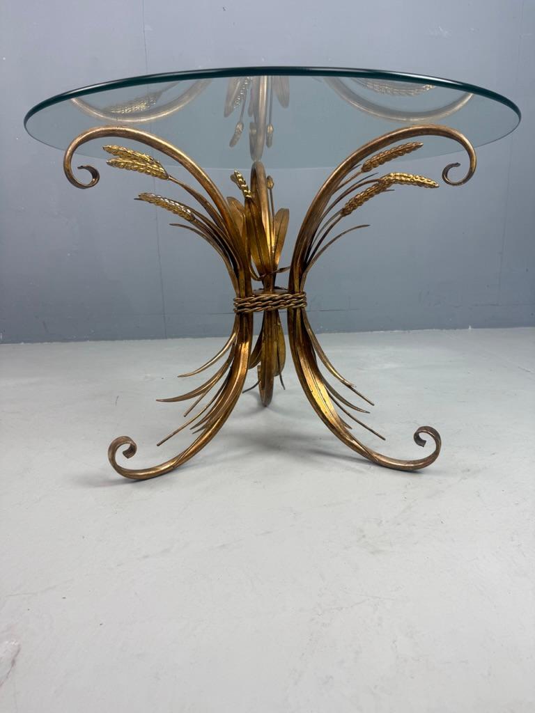 French Coco Chanel sheaf of wheat side table- Hollywood Regency Style For Sale
