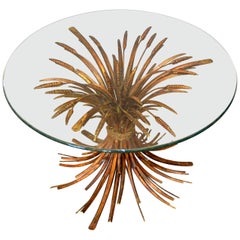 Coco Chanel Style Coffee Table Gilt Iron Sheaf of Wheat