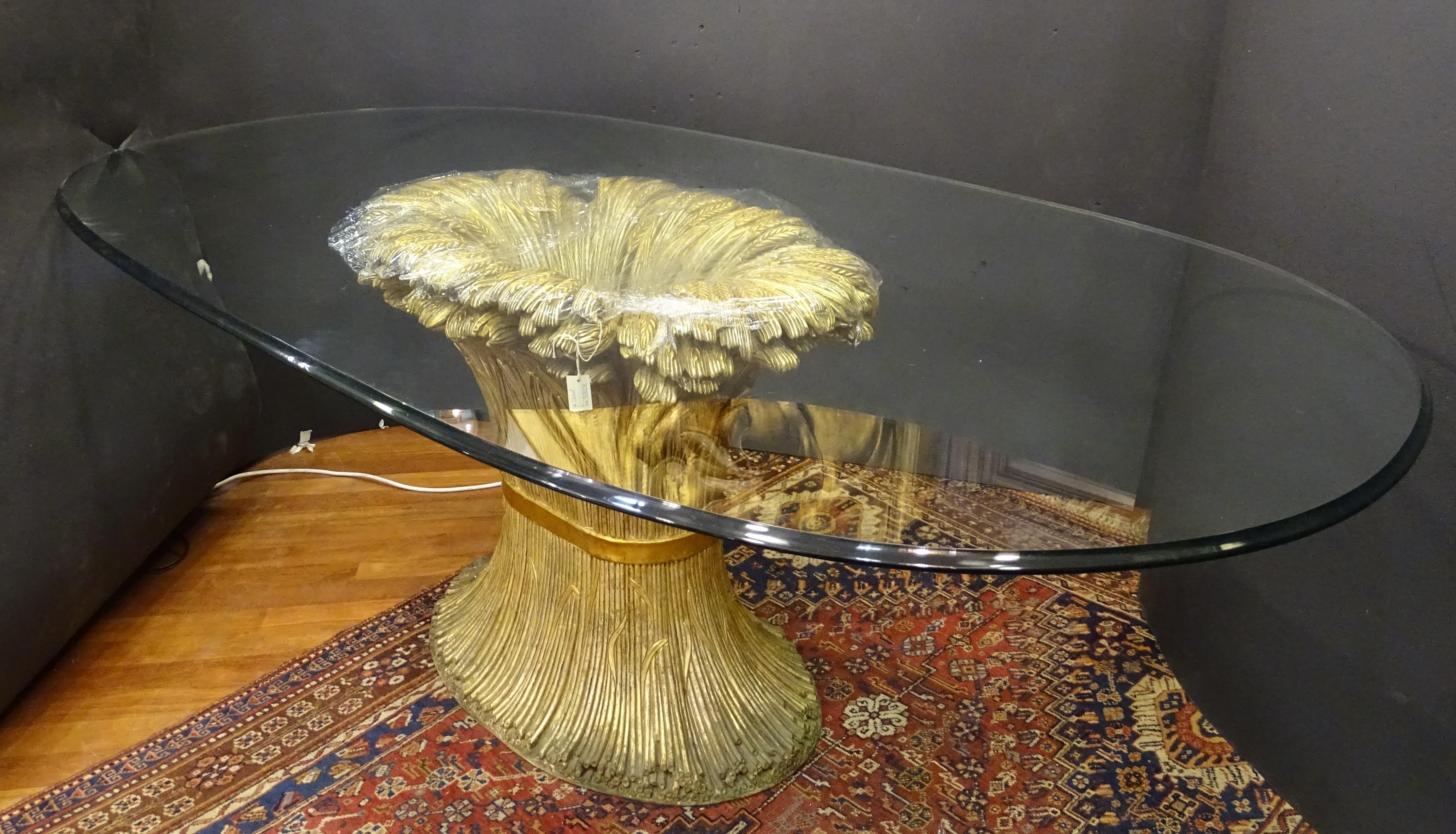 Late 20th Century Coco Chanel Style Goldwood and Crystal Dining Table