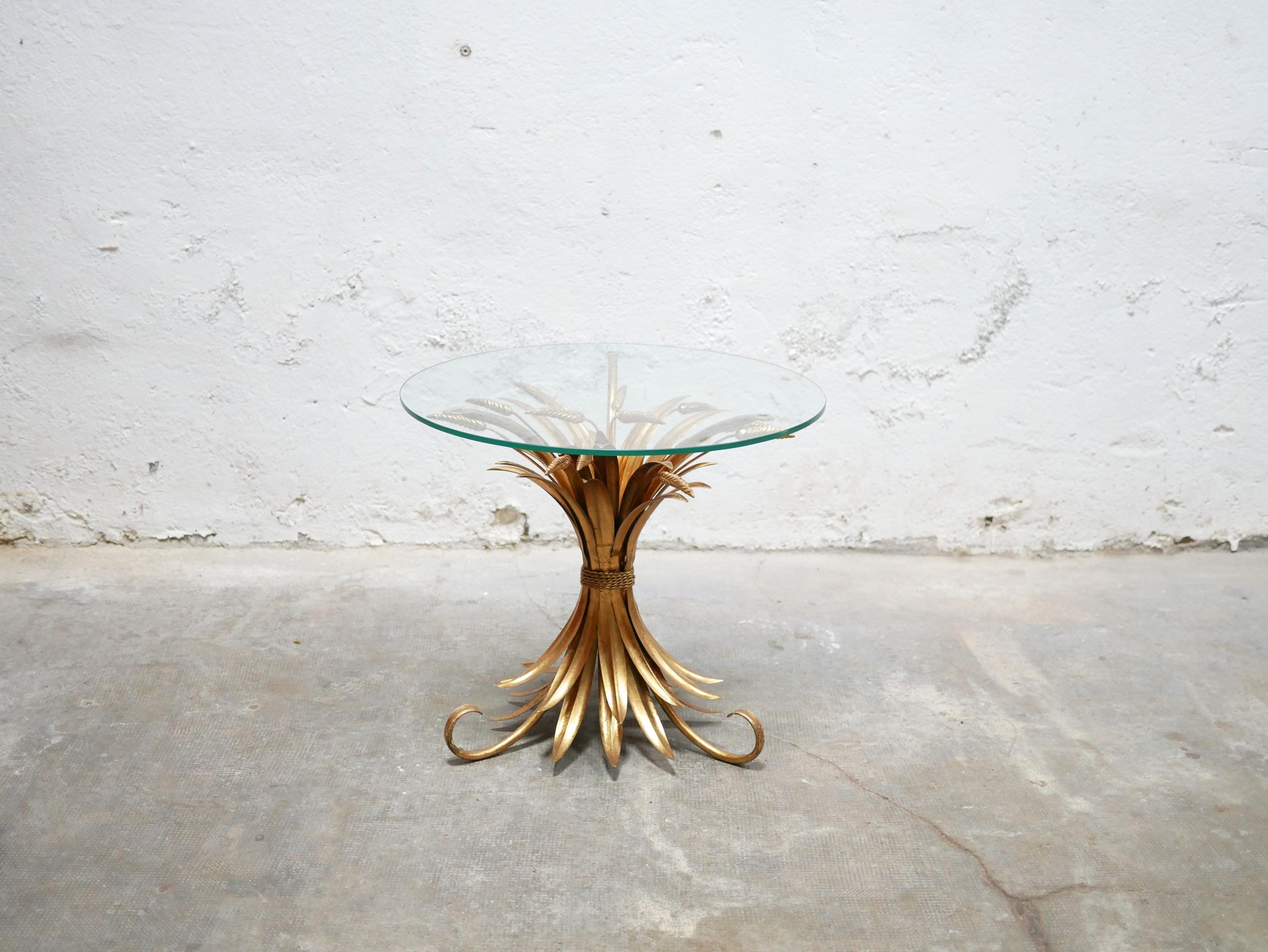 French Coco Chanel vintage wheat sheaf side table