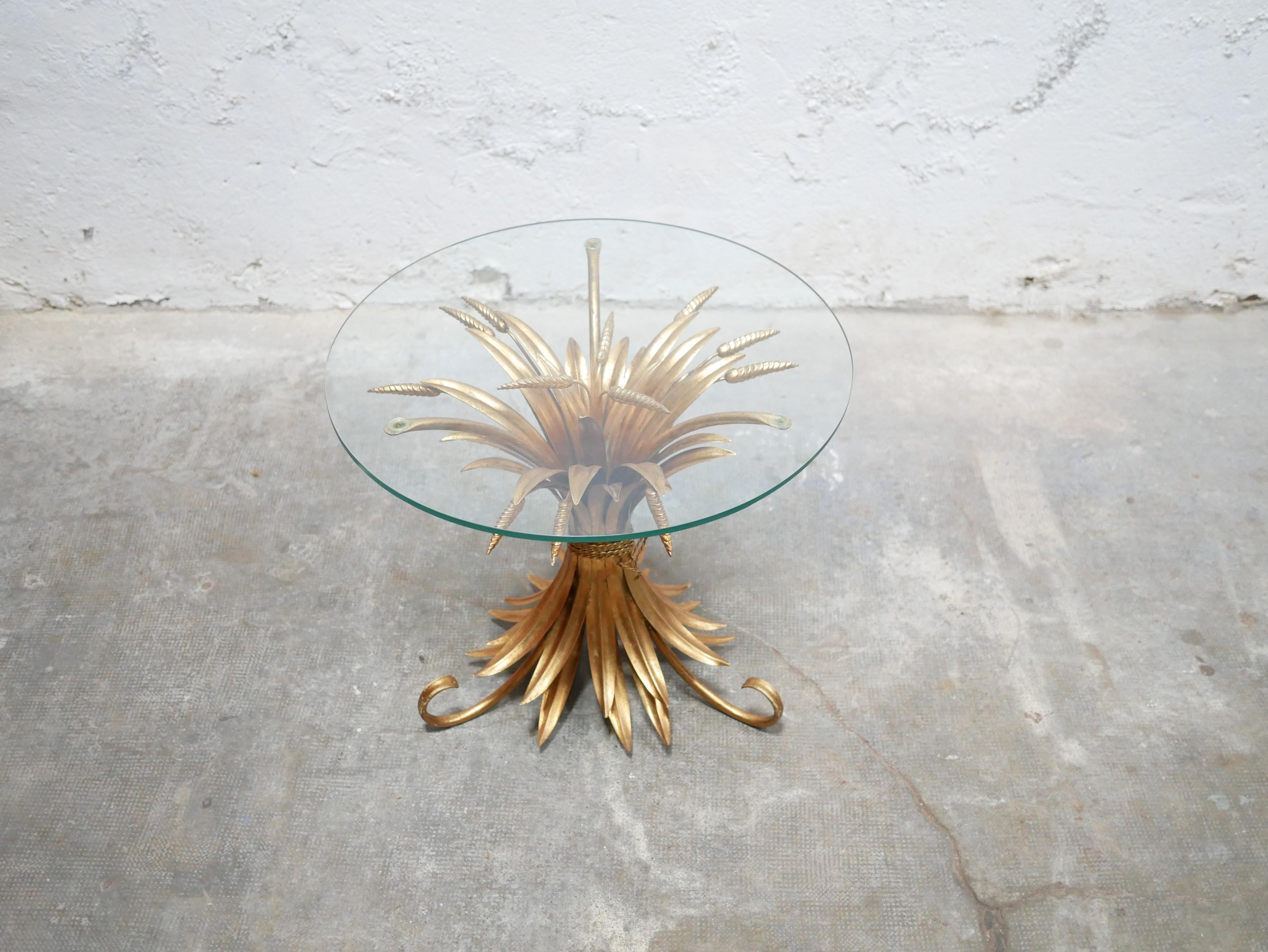Metal Coco Chanel vintage wheat sheaf side table