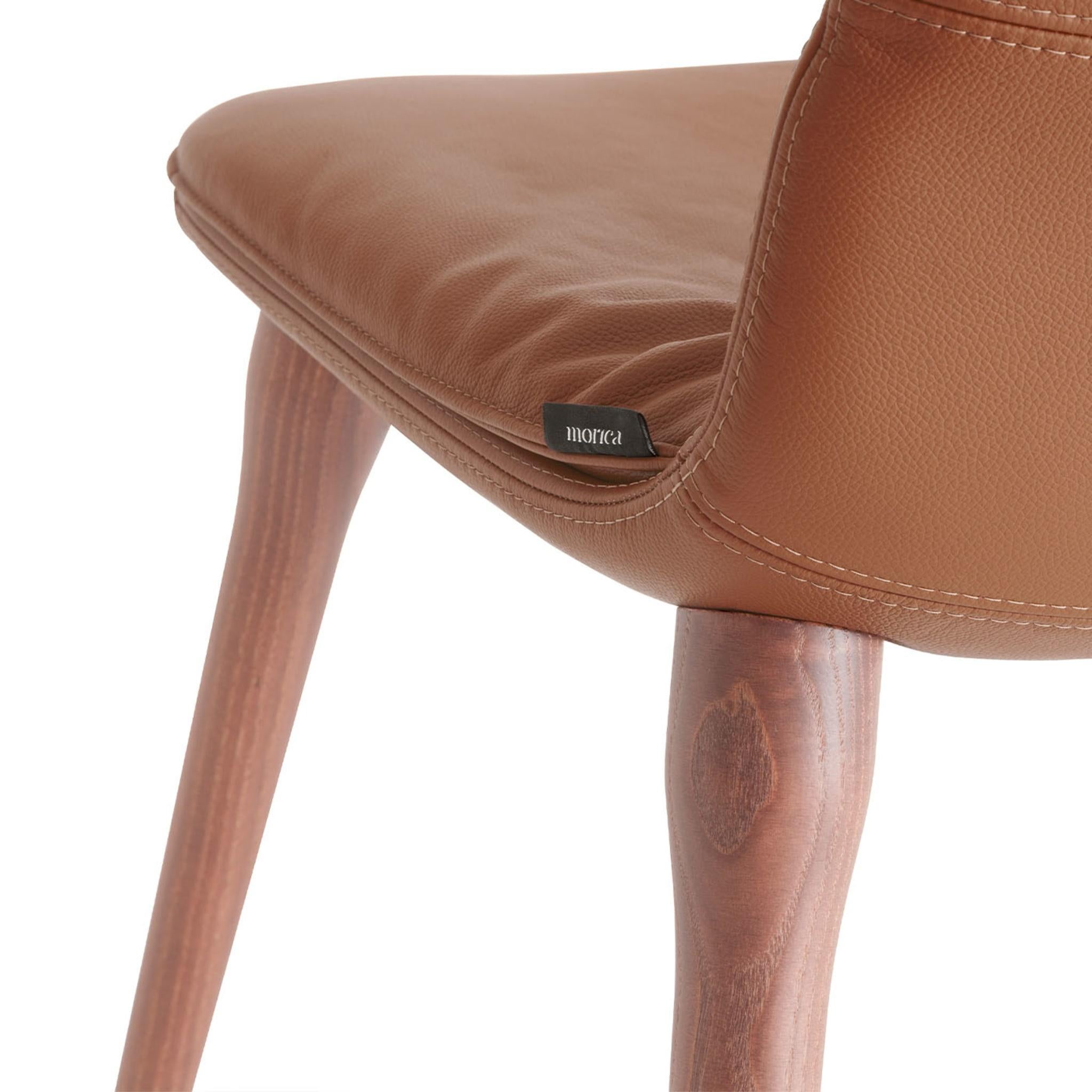 Italian Coco Cognac-Toned Leather Chair For Sale
