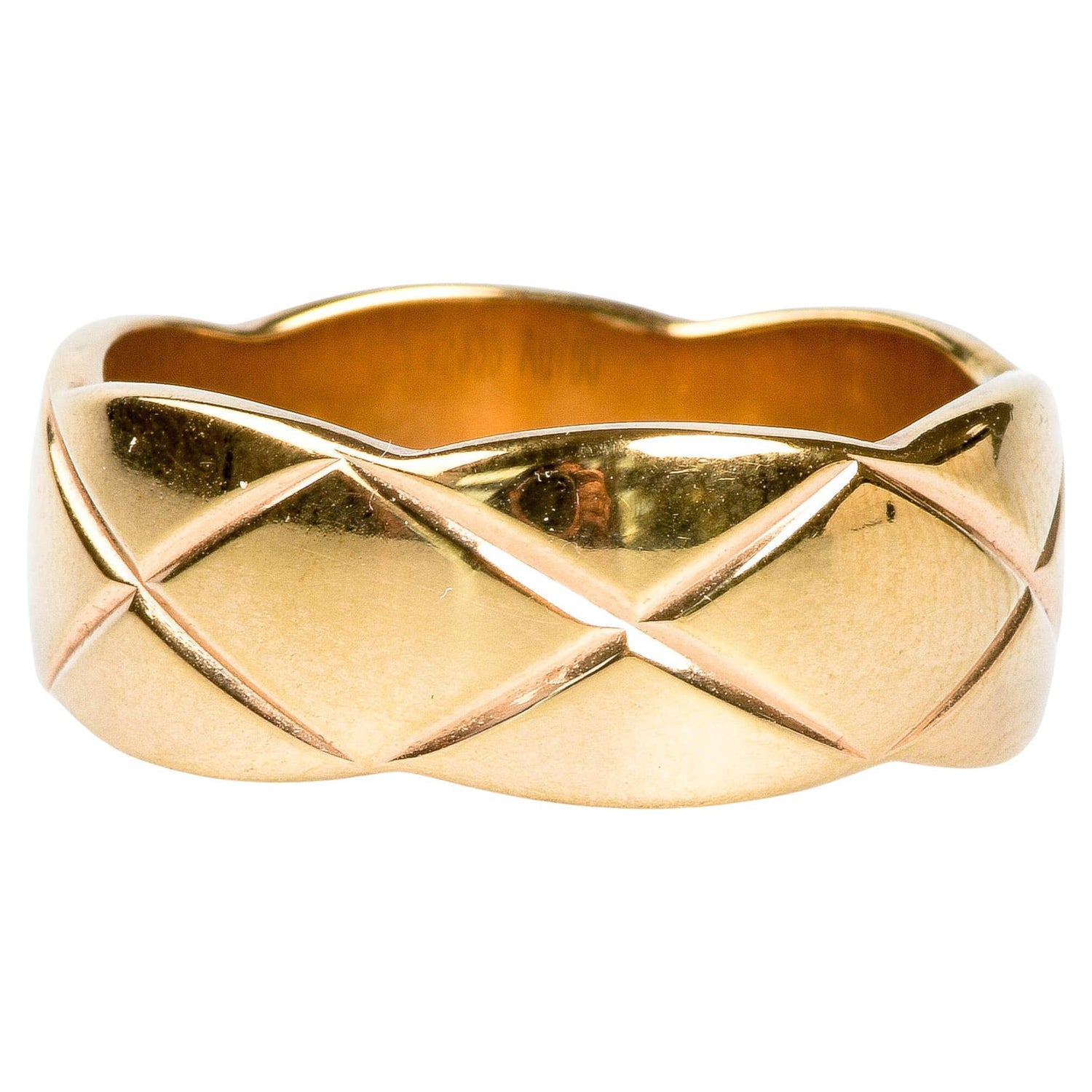 CHANEL Profil De Camellia Diamond Gold Ring