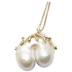 Coco de Mer 18k Yellow Gold Baroque Pearl Necklace