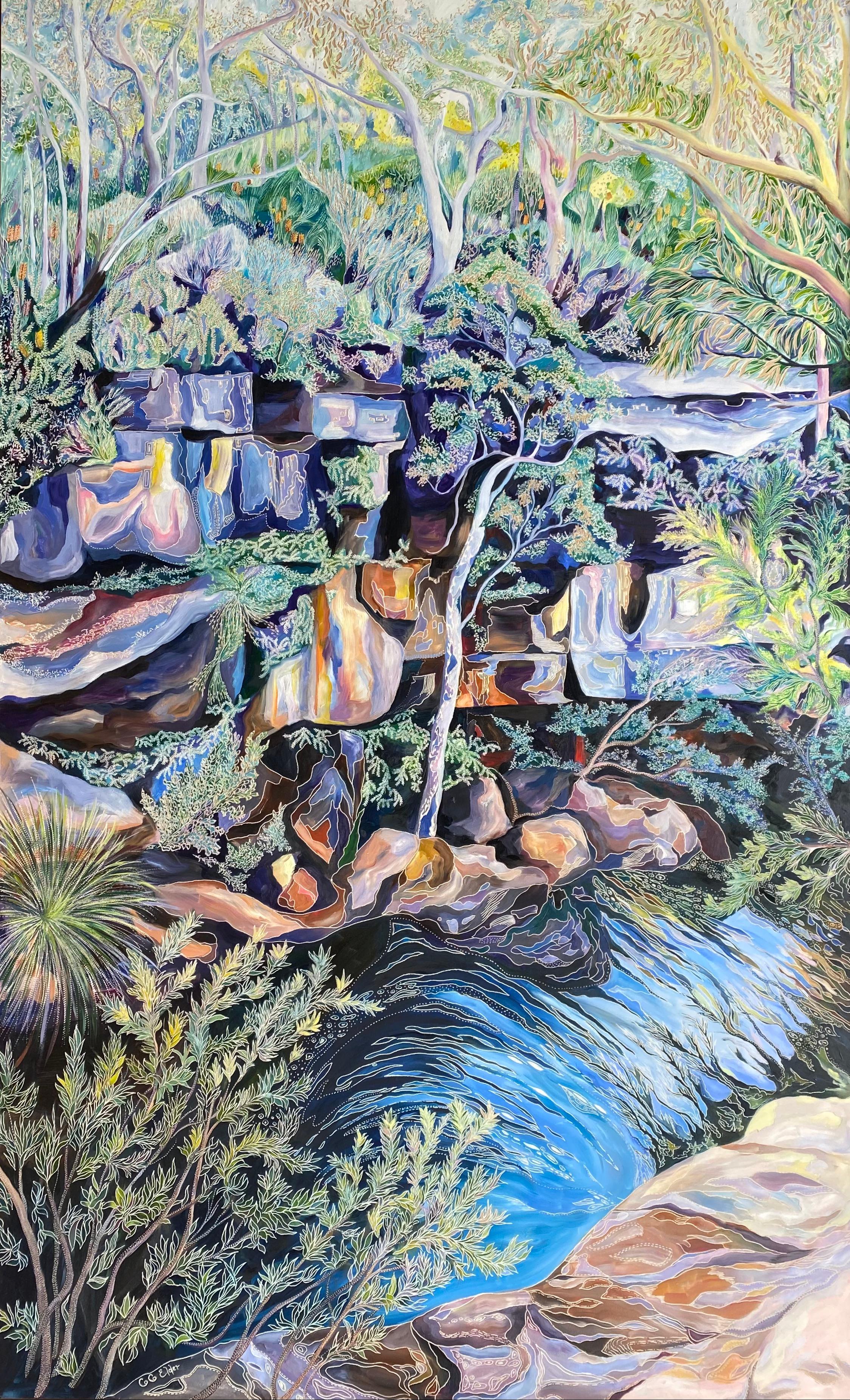 Coco Elder Landscape Painting - Big Waterhole - Upper McCarrs Creek