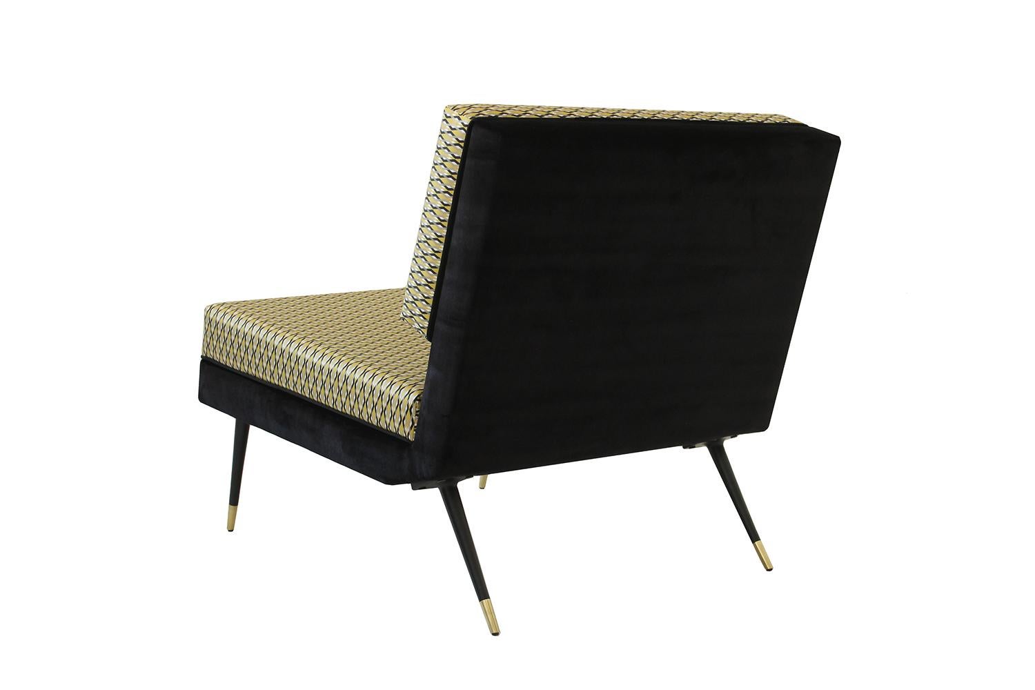 Cocò, Geometric-Shaped Armchair with Vintage Look, Gold In New Condition In Tradate, IT