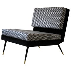 Cocò, Geometric-Shaped Armchair with Vintage Look, Silver